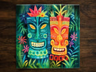 Tropical Tiki Inspired Art (#6), on a Glossy Ceramic Decorative Tile, Free Shipping to USA
