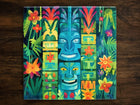 Tropical Tiki Inspired Art (#14), on a Glossy Ceramic Decorative Tile, Free Shipping to USA