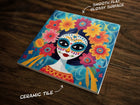 Day of the Dead | Día de Muertos Art (#2), on a Glossy Ceramic Decorative Tile, Free Shipping to USA