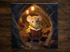 Adorable Little Mouse Art, on a Glossy Ceramic Decorative Tile, Free Shipping to USA