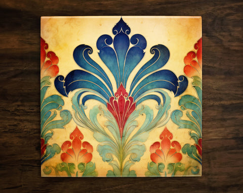 Art Nouveau | Art Deco | Ornate 1920s Style Design (#84), on a Glossy Ceramic Decorative Tile, Free Shipping to USA