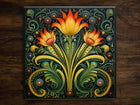 Art Nouveau | Art Deco | Ornate 1920s Style Design (#78), on a Glossy Ceramic Decorative Tile, Free Shipping to USA