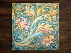 Serene Nouveau (#4), Art on a Glossy Ceramic Decorative Tile, Free Shipping to USA