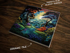 Nature Oasis, Art on a Glossy Ceramic Decorative Tile, Free Shipping to USA