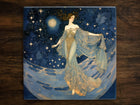 Angelic Dreams, Art on a Glossy Ceramic Decorative Tile, Free Shipping to USA