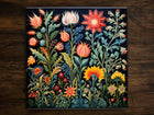 Floral Splendor (#1), Art on a Glossy Ceramic Decorative Tile, Free Shipping to USA