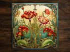 Art Nouveau | Art Deco | Ornate 1920s Style Design (#30), on a Glossy Ceramic Decorative Tile, Free Shipping to USA