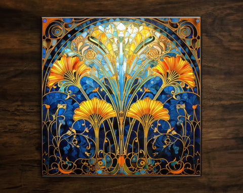 Art Nouveau | Art Deco | Ornate 1920s Style Design (#35), on a Glossy Ceramic Decorative Tile, Free Shipping to USA