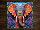 Majestic Elephant Art, on a Glossy Ceramic Decorative Tile, Free Shipping to USA