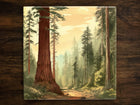 Vintage-Style Illustration | Forest | Nature Art (#6), on a Glossy Ceramic Decorative Tile, Free Shipping to USA