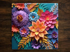 Beautiful Flowers, Art on a Glossy Ceramic Decorative Tile, Free Shipping to USA