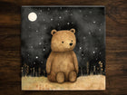 Teddy Bear Dreams, Art on a Glossy Ceramic Decorative Tile, Free Shipping to USA