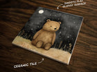 Teddy Bear Dreams, Art on a Glossy Ceramic Decorative Tile, Free Shipping to USA