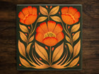 Botanical Harmony (#1), Art on a Glossy Ceramic Decorative Tile, Free Shipping to USA