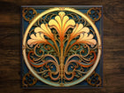 Art Nouveau | Art Deco | Ornate 1920s Style Design (#92), on a Glossy Ceramic Decorative Tile, Free Shipping to USA