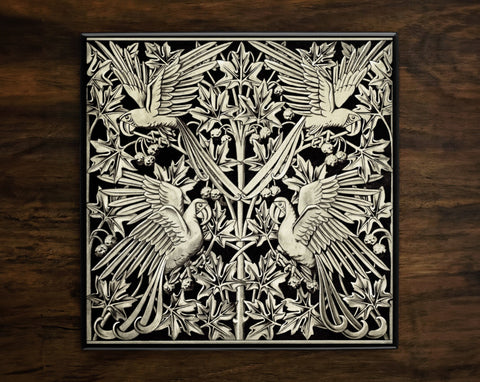 Ornate Vintage Design by Maurice Pillard Verneuil, on a Glossy Ceramic Decorative Tile, Free Shipping to USA