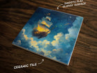 Peter Pan Art, on a Glossy Ceramic Decorative Tile, Free Shipping to USA