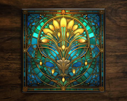 Art Nouveau | Art Deco | Ornate 1920s Style Design (#99), on a Glossy Ceramic Decorative Tile, Free Shipping to USA