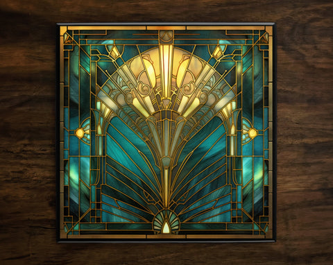 Art Nouveau | Art Deco | Ornate 1920s Style Design (#100), on a Glossy Ceramic Decorative Tile, Free Shipping to USA