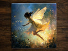 Fairy Dreams, Art on a Glossy Ceramic Decorative Tile, Free Shipping to USA