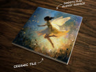 Fairy Dreams, Art on a Glossy Ceramic Decorative Tile, Free Shipping to USA