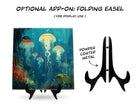 Jellyfish Symphony, Art on a Glossy Ceramic Decorative Tile, Free Shipping to USA