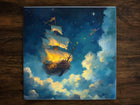 Peter Pan Art, on a Glossy Ceramic Decorative Tile, Free Shipping to USA