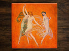 Dance of Three Muses, Art on a Glossy Ceramic Decorative Tile, Free Shipping to USA