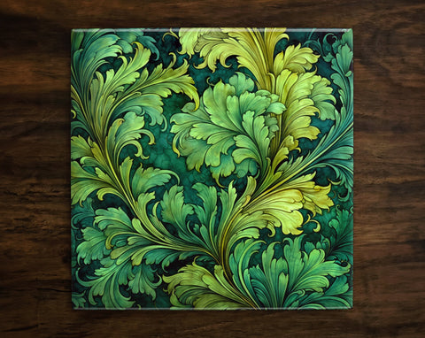 Art Nouveau | Art Deco | Ornate 1920s Style Design (#129), on a Glossy Ceramic Decorative Tile, Free Shipping to USA