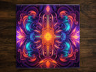 Vibrant Futuristic Neon Art (#9), on 6" x 6" Glossy Ceramic Decorative Tile, Free Shipping to USA