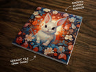 Bunny Bliss, Art on a Glossy Ceramic Decorative Tile, Free Shipping to USA